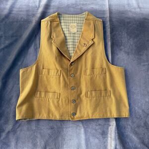 Men's Vintage 90's Frontier Clothing Wah Maker Duck Canvas Western Vest Sz XL